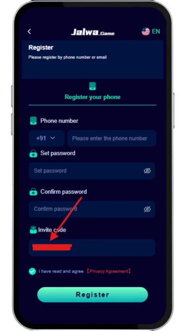 enter invite code to register